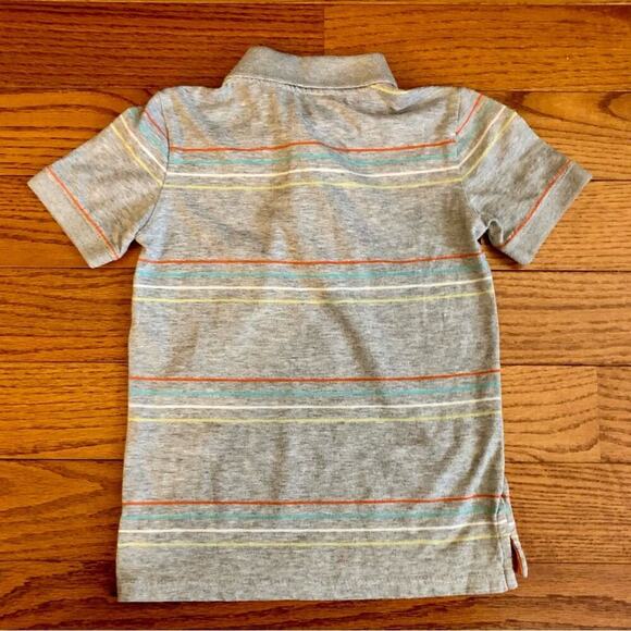 GAP KIDS Striped Polo Shirt Cotton Gray Multi Stripes Toddler Boy’s Size 4-5 - Picture 6 of 7
